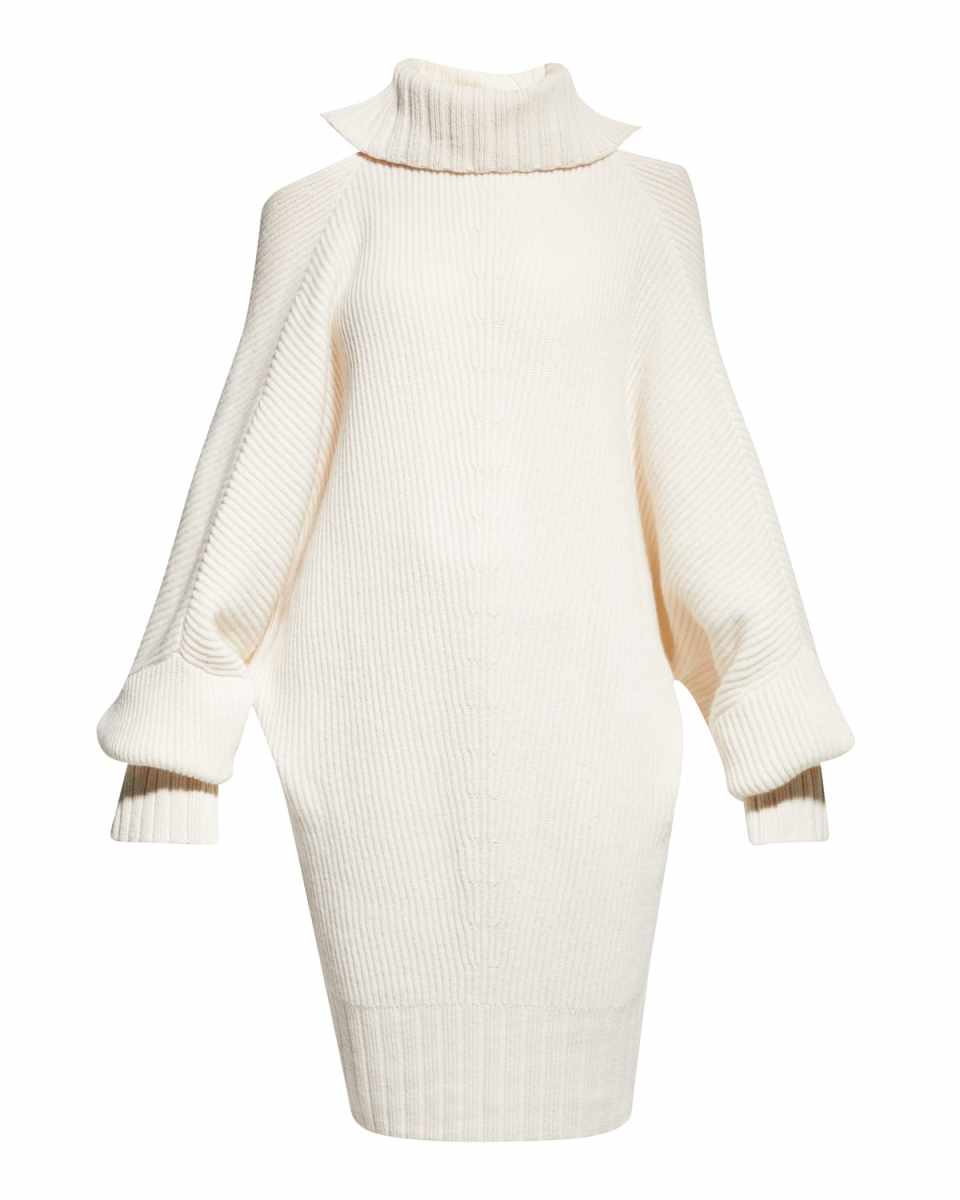 Rose Cold-Shoulder Wool-Cashmere Sweater Dress